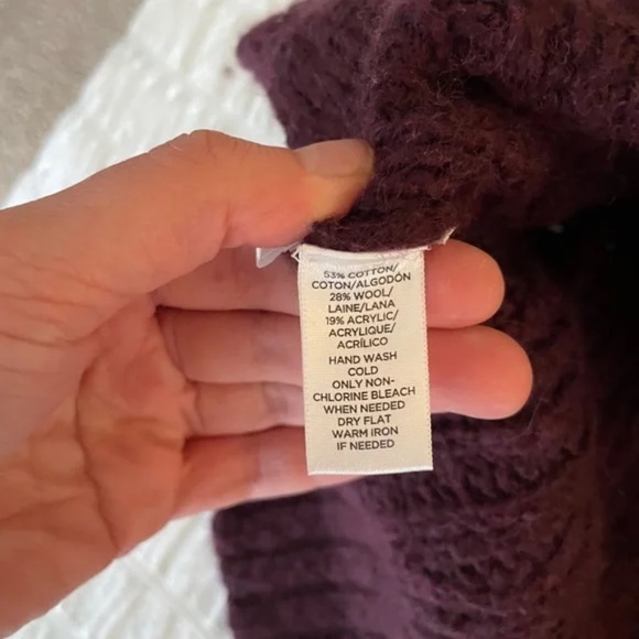 LOFT Dolman Mock Neck Wool Cotton Sweater - Picture 5 of 6